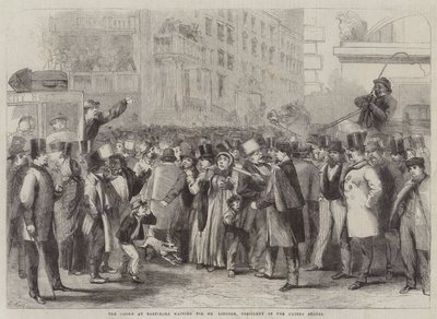 La Multitud en Baltimore esperando al Sr. Lincoln, Presidente de los Estados Unidos de Thomas Nast